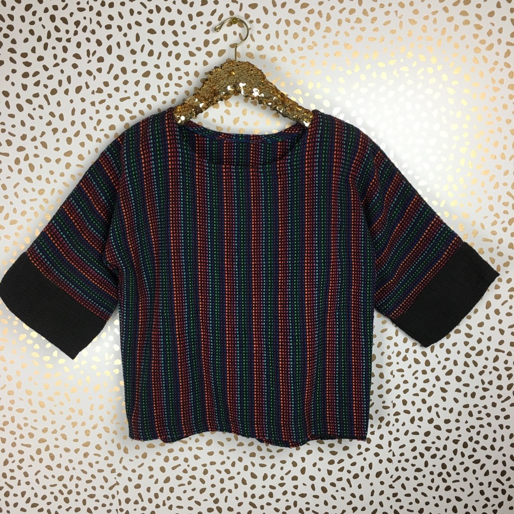 🍉NWT Jesamie Handwoven Cotton Kids Top Multicolor - Picture 1 of 8